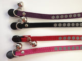 Free shipping pet reflective adjustable velvet cat collar breakaway buckle safety with silver bell 20pcs/lot - tije2